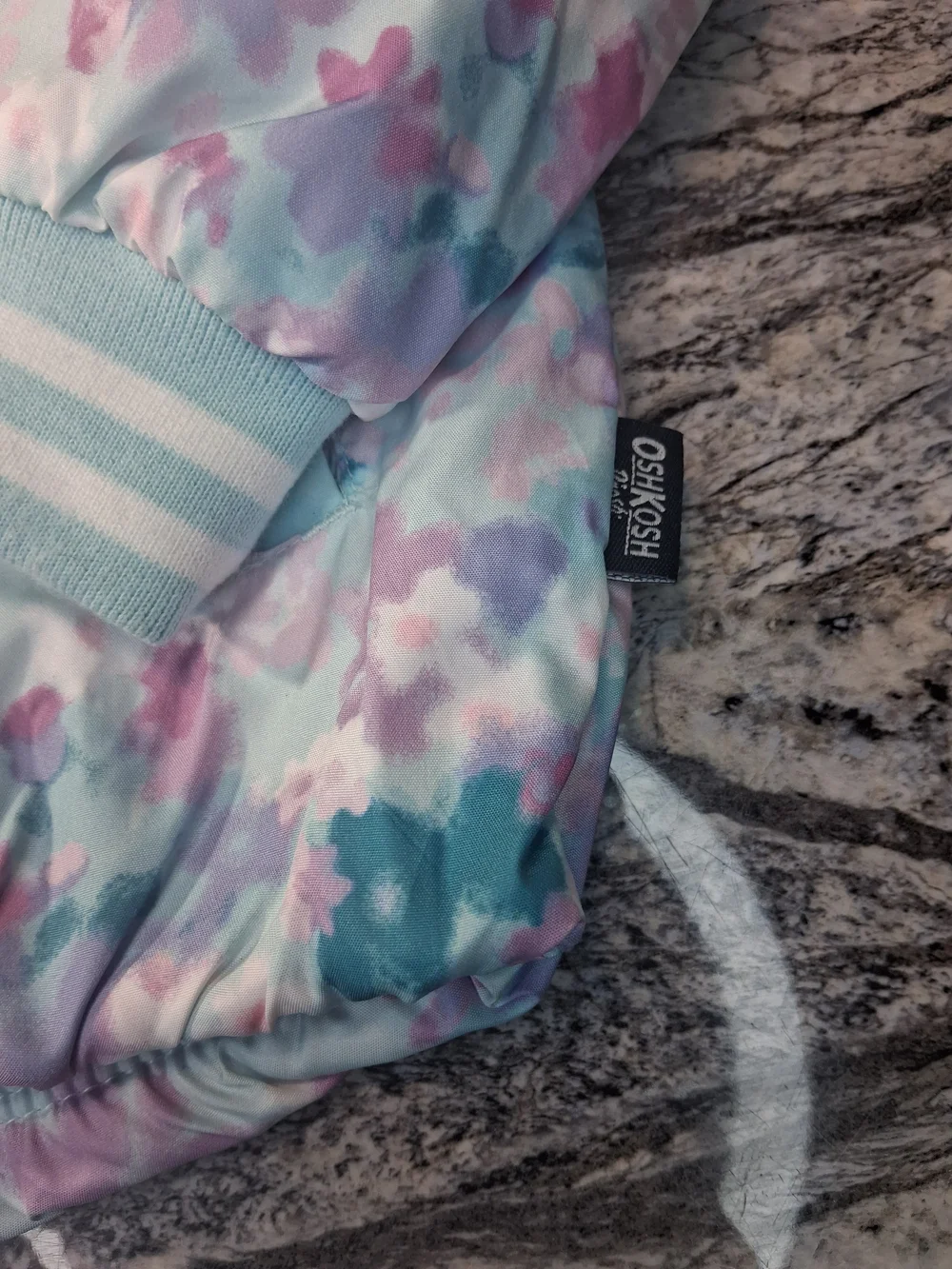 OshKosh B'gosh Pastel Floral Hooded Zip Jacket - Pink, Blue, Purple